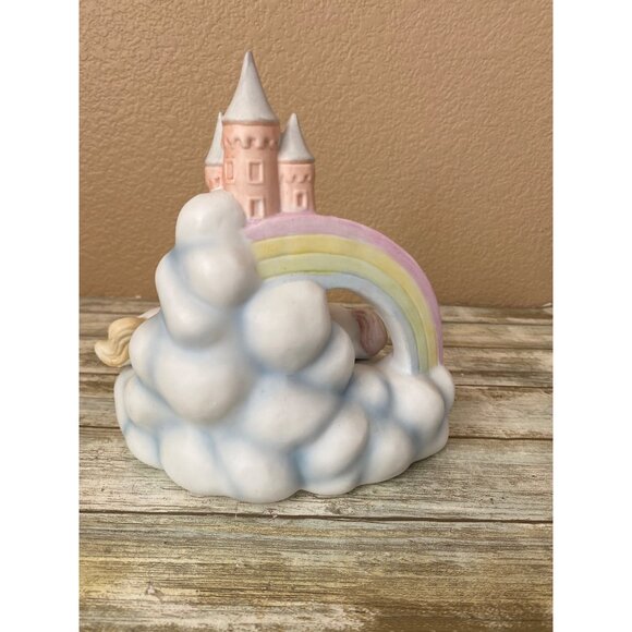 Vintage 1985 Willitts Porcelain Magical Unicorns Castle Rainbow Musical - No Box - Picture 3 of 12